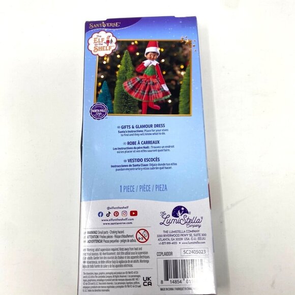 Elf on the Shelf Claus Couture Collection Gifts & Glamour Party Dress Tartan - Picture 5 of 9